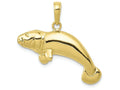 FJC Finejewelers 10k Yellow Gold Solid Polished Manatee Charm