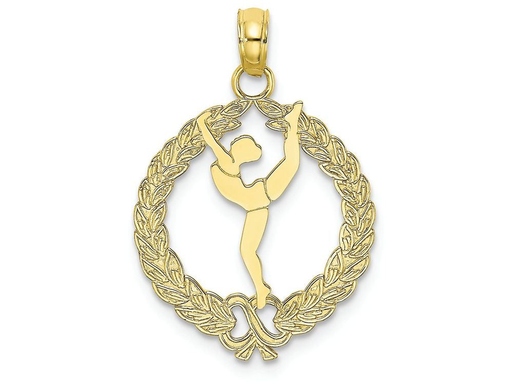 FJC Finejewelers 10k Yellow Gold Solid Polished Framed Gymnast Charm