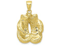 FJC Finejewelers 10k Yellow Gold Solid Polished Open-backed Boxing Gloves Charm