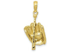FJC Finejewelers 10k Yellow Gold Polished 3d Glovebatball Baseball Charm
