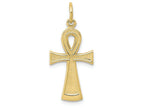 FJC Finejewelers 10k Yellow Gold Solid Flat-backed Ankhegyptian Cross Charm