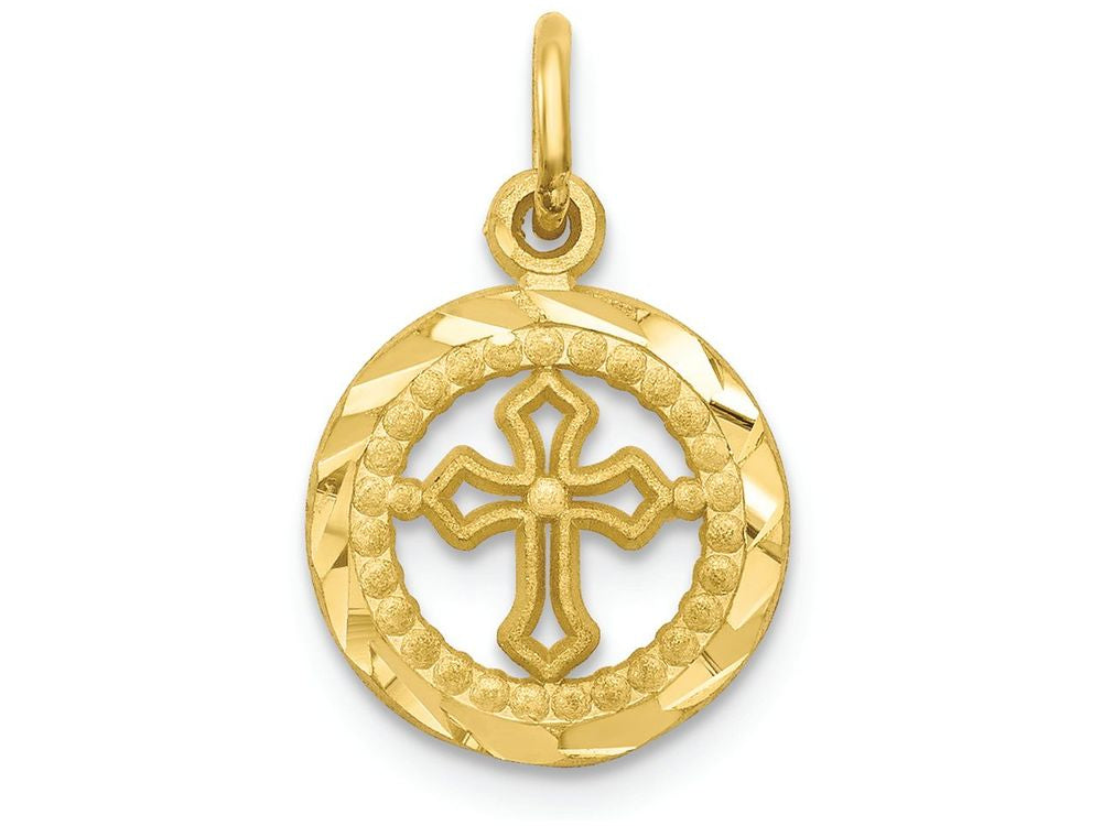 FJC Finejewelers 10k Yellow Gold Cross In Frame Charm
