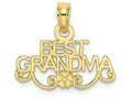 FJC Finejewelers 10k Yellow Gold Best Grandma with Flower Charm