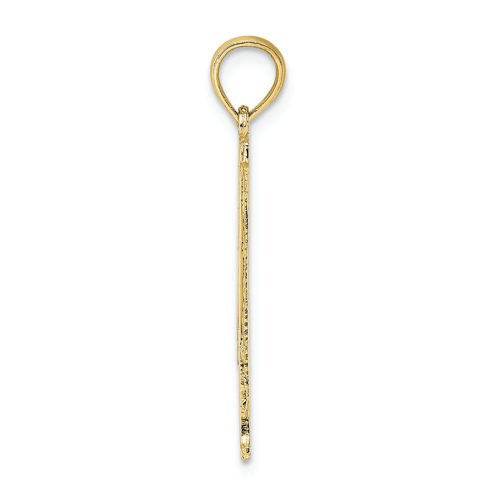 FJC Finejewelers 10k Yellow Gold #1 Dad Cut-out Vertical Charm