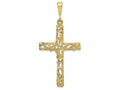 FJC Finejewelers 10k Yellow Gold Satin Polished Antiqued Cross Charm