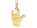 FJC Finejewelers 10k Yellow Gold I Love You Hand Sign Language Charm