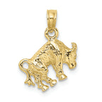 FJC Finejewelers 10k Yellow Gold 3d Taurus Zodiac Charm