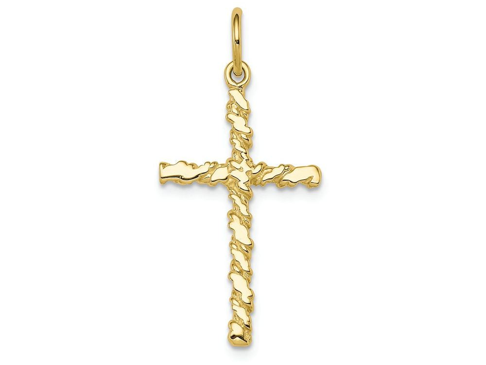 FJC Finejewelers 10k Yellow Gold Nugget Cross Charm