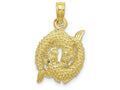 FJC Finejewelers 10k Yellow Gold 3d Pisces Zodiac Charm