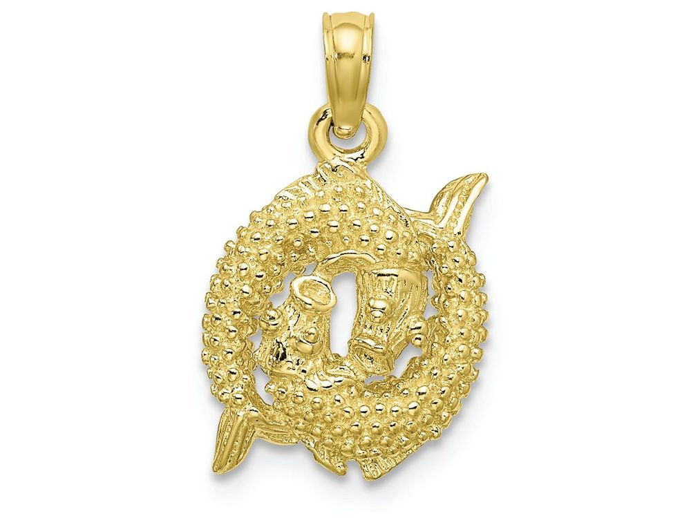 FJC Finejewelers 10k Yellow Gold 3d Pisces Zodiac Charm