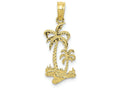 FJC Finejewelers 10k Yellow Gold Double Palm Trees Charm