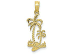 FJC Finejewelers 10k Yellow Gold Double Palm Trees Charm