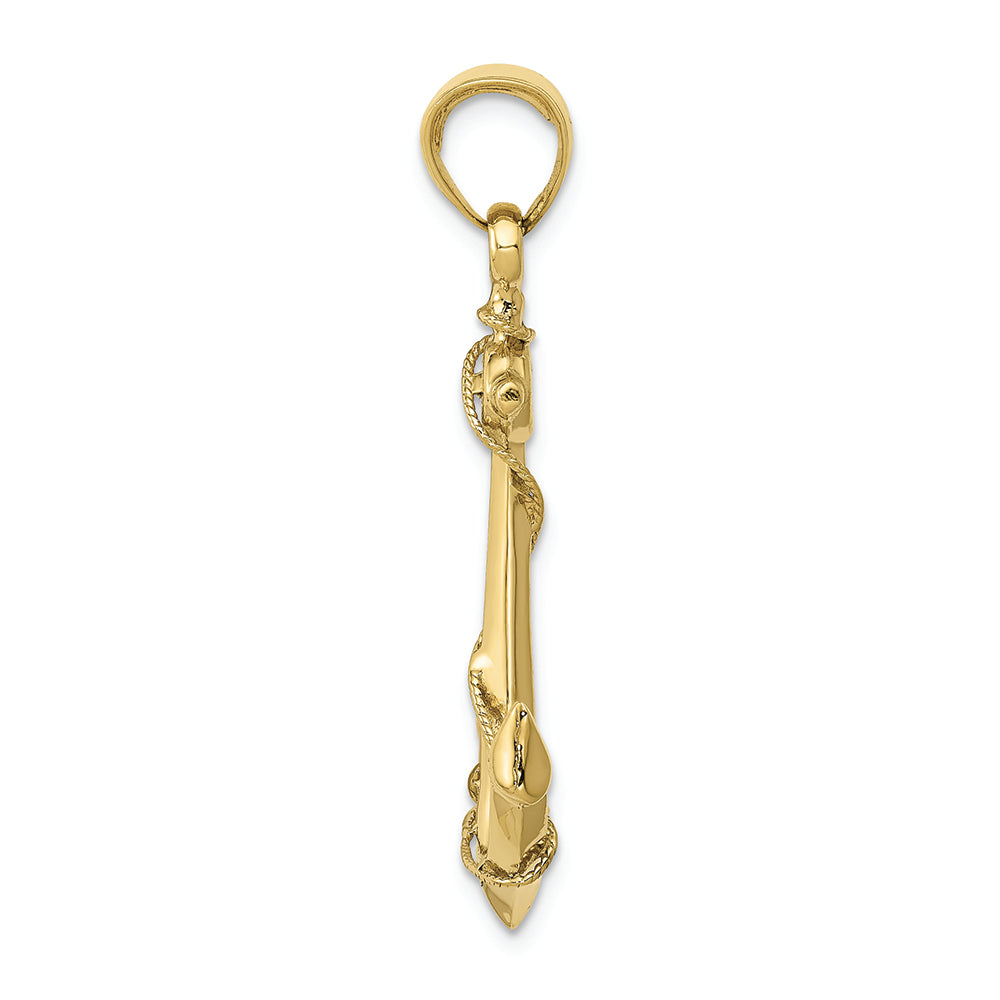 FJC Finejewelers 10k Yellow Gold 3d Anchor with Rope Charm