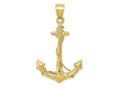 FJC Finejewelers 10k Yellow Gold 3d Anchor with Rope Charm