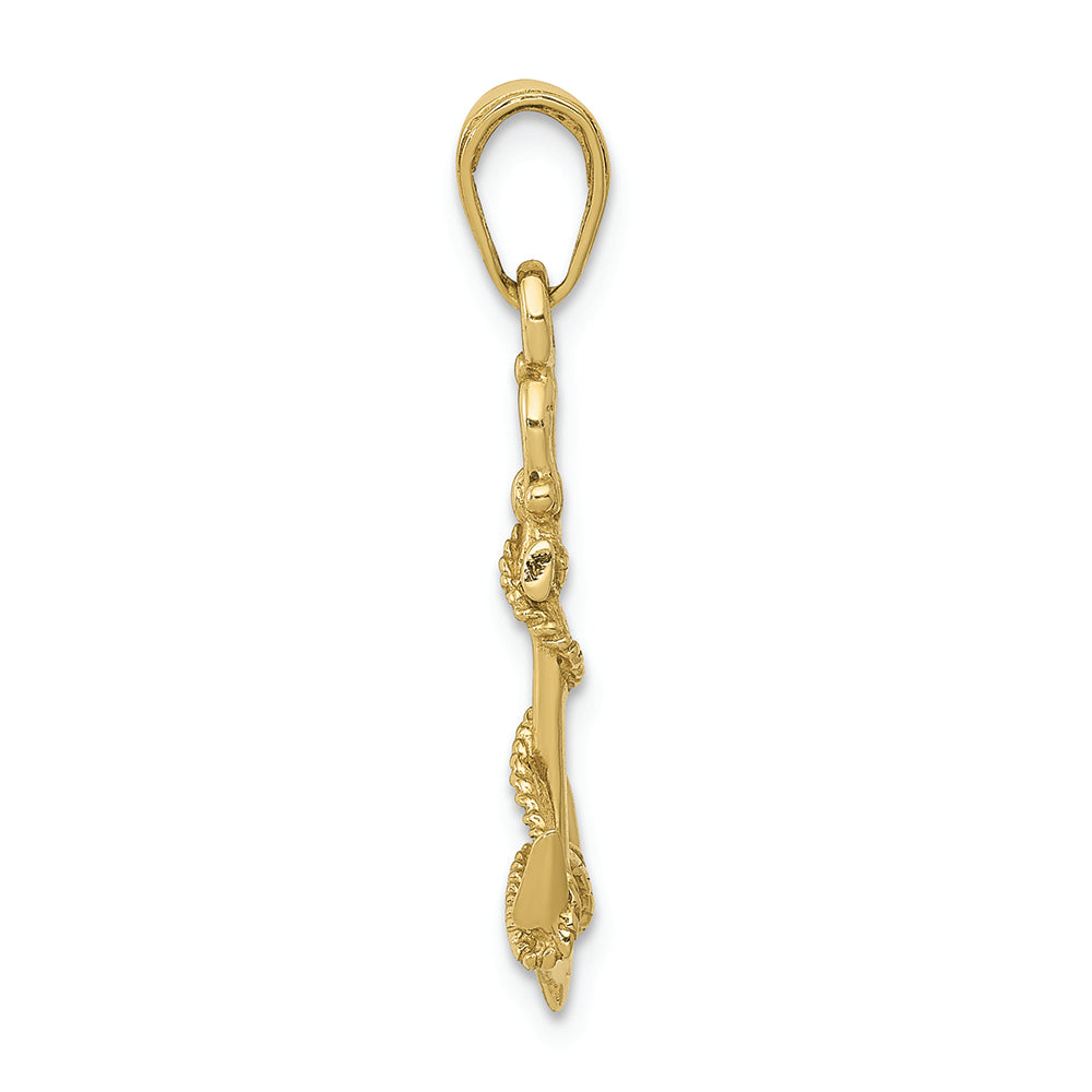 FJC Finejewelers 10k Yellow Gold 3d Anchor with Shackle And Entwined Rope Charm