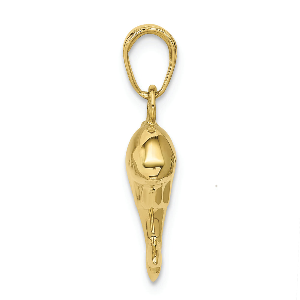 FJC Finejewelers 10k Yellow Gold 3d Puffed Dolphin Charm