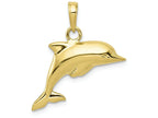 FJC Finejewelers 10k Yellow Gold 3d Puffed Dolphin Charm