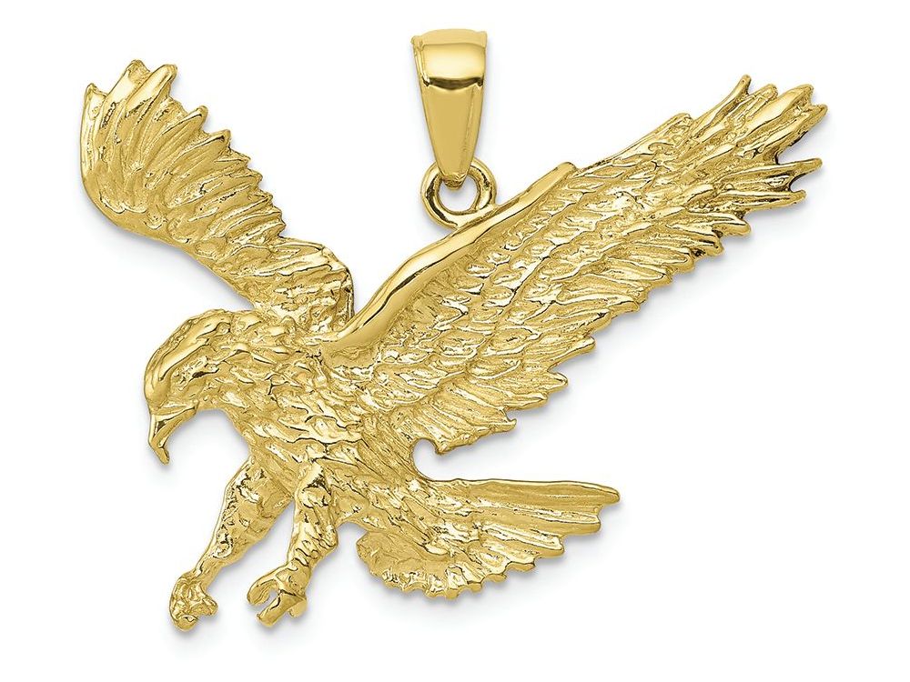 FJC Finejewelers 10k Yellow Gold Textured Eagle Landing Charm
