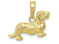 FJC Finejewelers 10k Yellow Gold Long-haired Dachshund Dog Charm