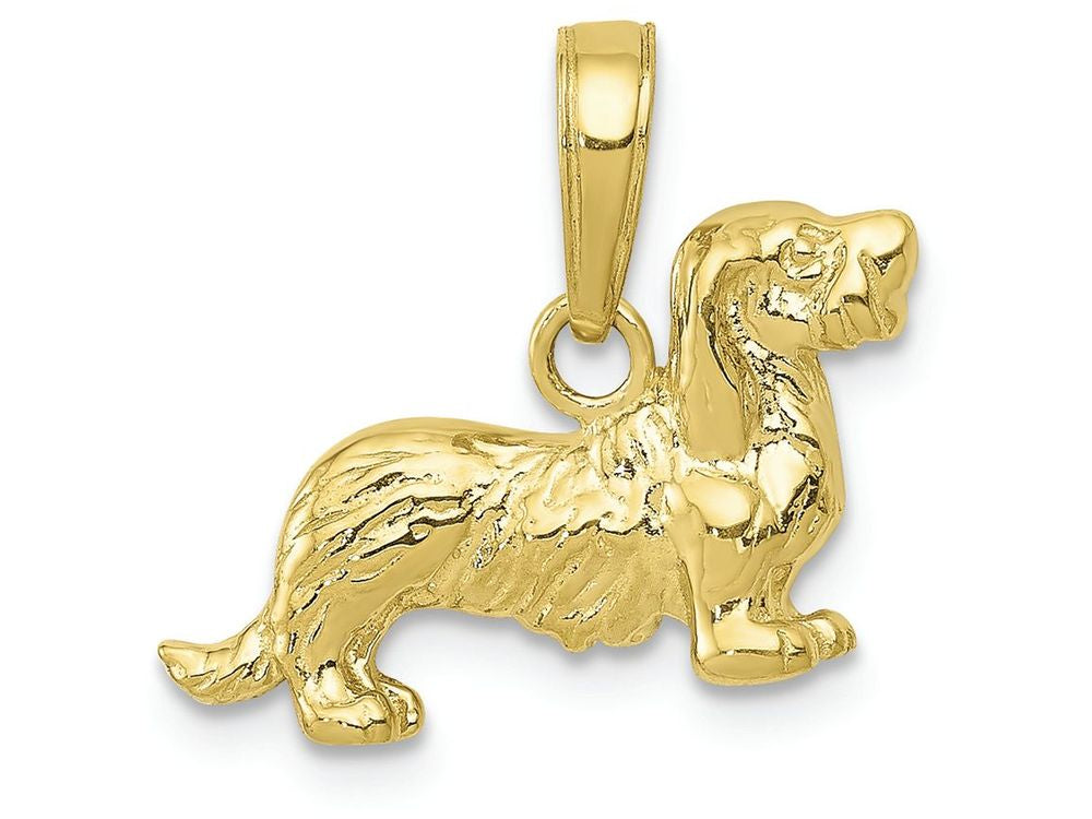 FJC Finejewelers 10k Yellow Gold Long-haired Dachshund Dog Charm