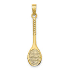 FJC Finejewelers 10k Yellow Gold 3d Tennis Racquet Charm