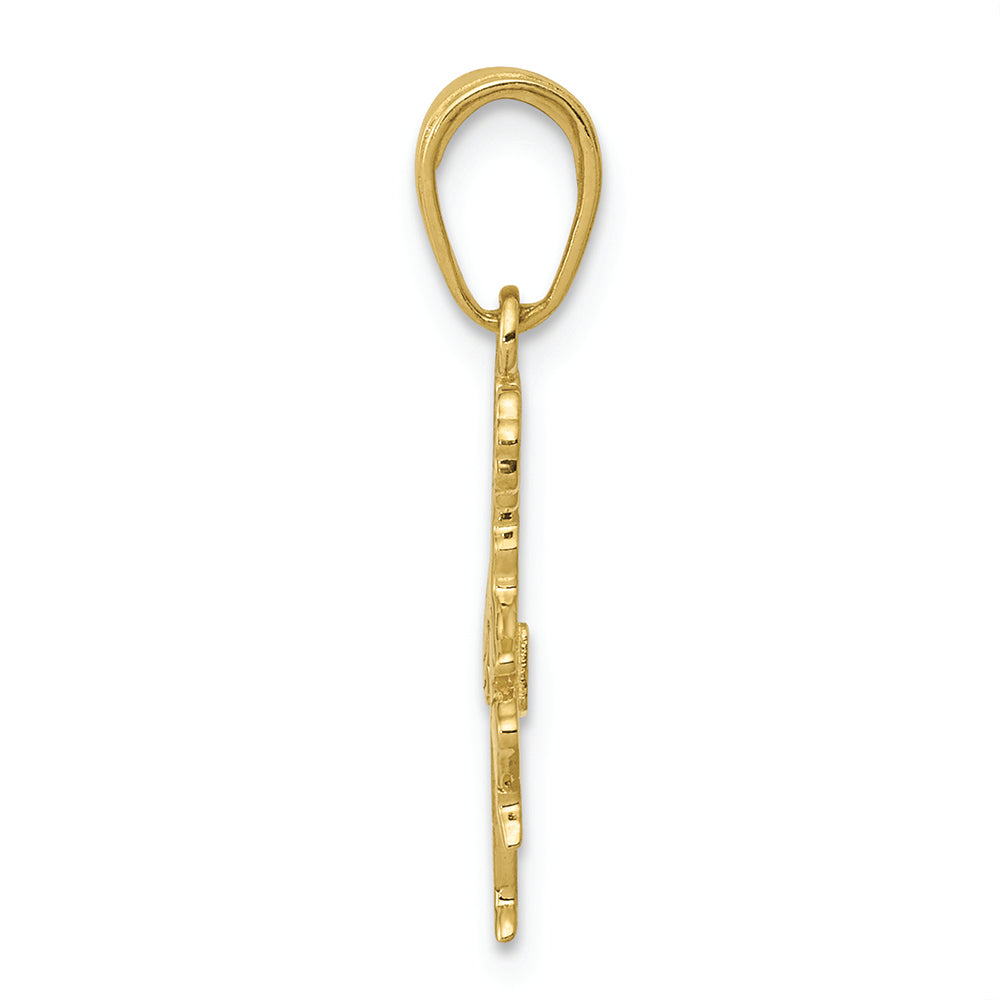 FJC Finejewelers 10k Yellow Gold Cheerleader with Pom-poms Charm