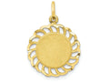 FJC Finejewelers 10k Yellow Gold Circle with Filigree Edges Charm