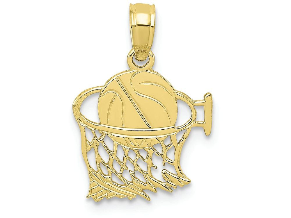 FJC Finejewelers 10k Yellow Gold Basketball In Net Charm