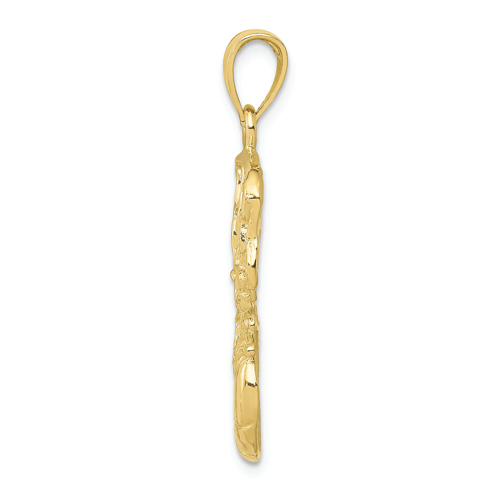 FJC Finejewelers 10k Yellow Gold Swoosh Basketball And Net Charm