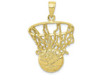 FJC Finejewelers 10k Yellow Gold Swoosh Basketball And Net Charm
