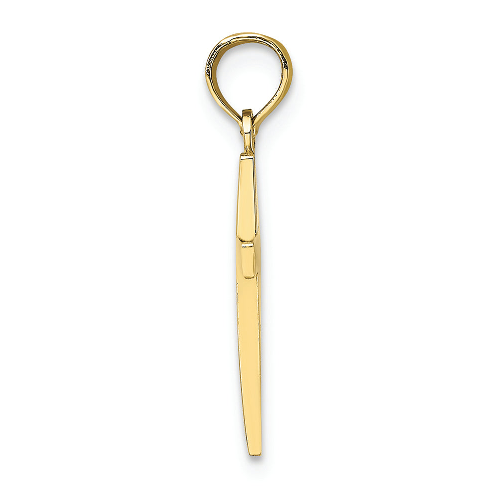 FJC Finejewelers 10k Yellow Gold Beveled Cross with Square Tips Charm