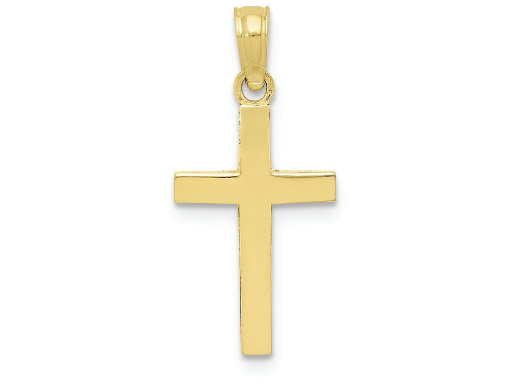 FJC Finejewelers 10k Yellow Gold Beveled Cross with Square Tips Charm