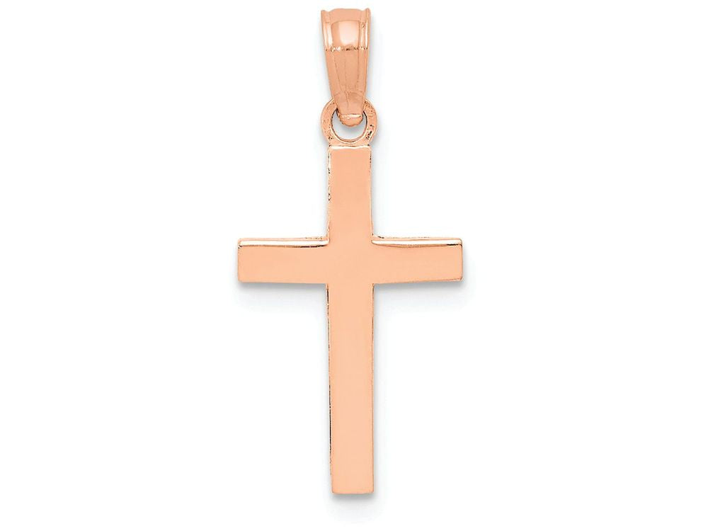 FJC Finejewelers 10k Rose Gold Beveled Cross with Square Tips Charm