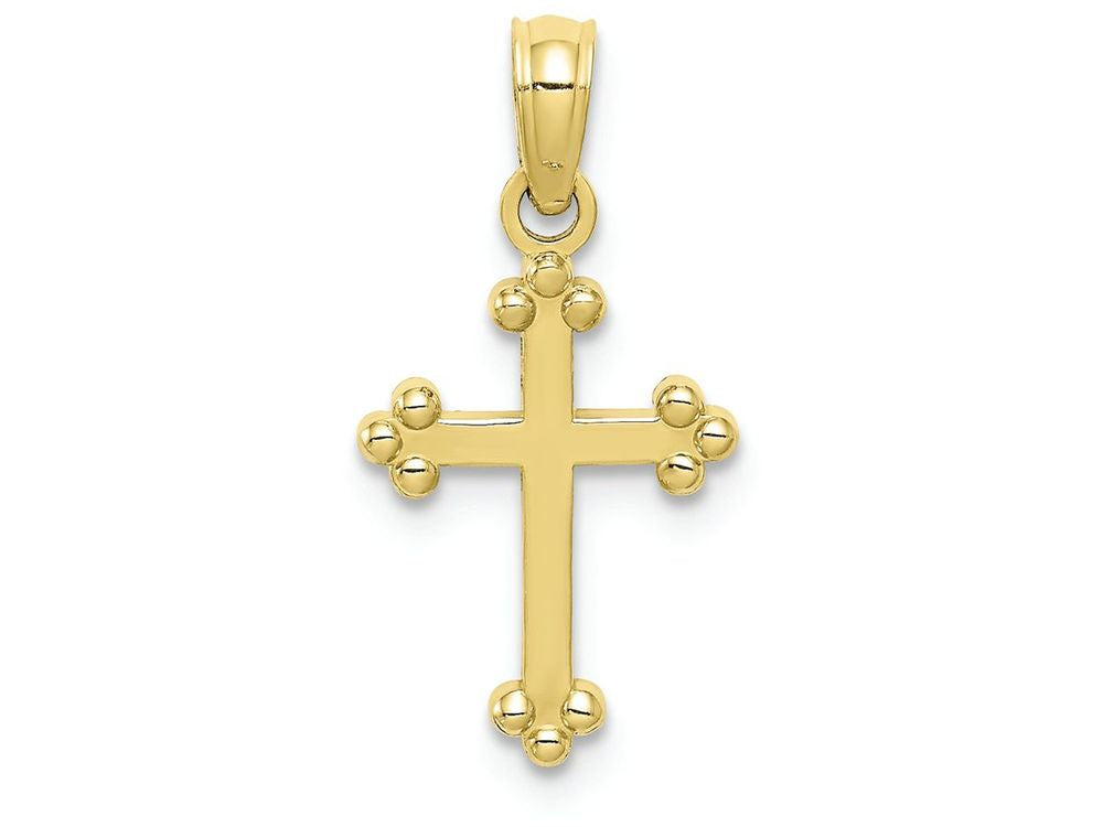 FJC Finejewelers 10k Yellow Gold Budded Cross Charm