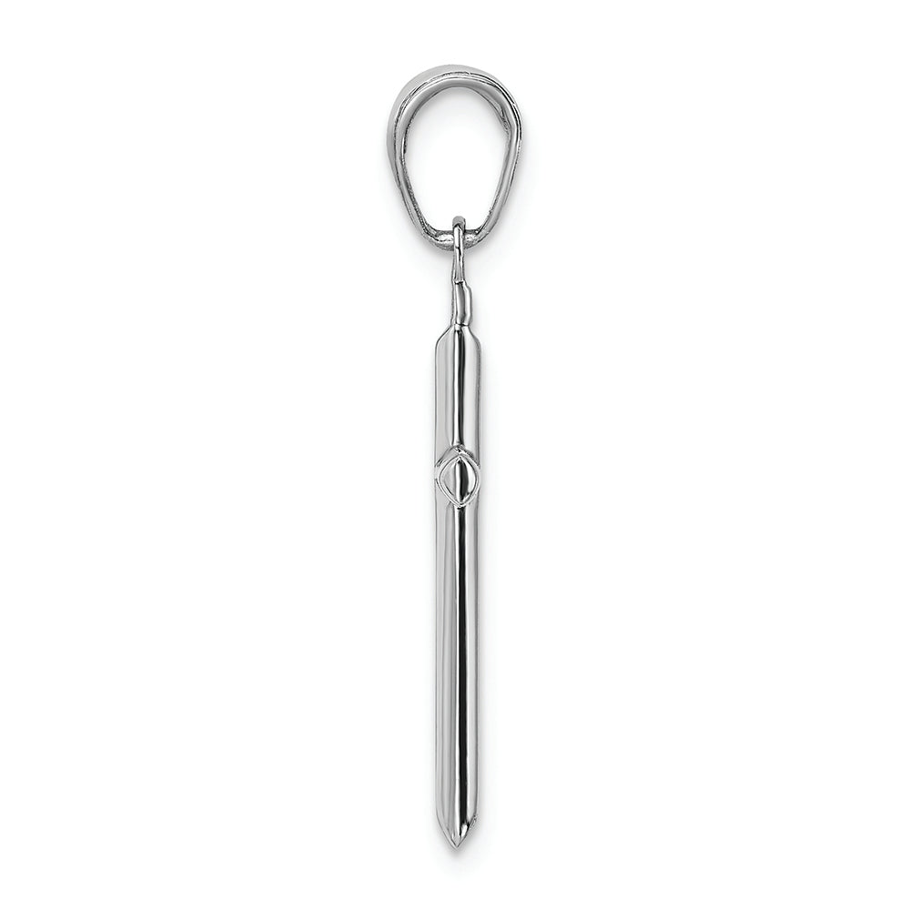 FJC Finejewelers 10k White Gold 3d Beveled Stick Cross Charm