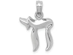 FJC Finejewelers 10k White Gold Jewish Chai (long Life) Charm