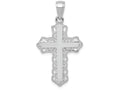 FJC Finejewelers 10k White Gold Cross with Lace Trim Center Charm