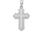 FJC Finejewelers 10k White Gold Cross with Lace Trim Center Charm