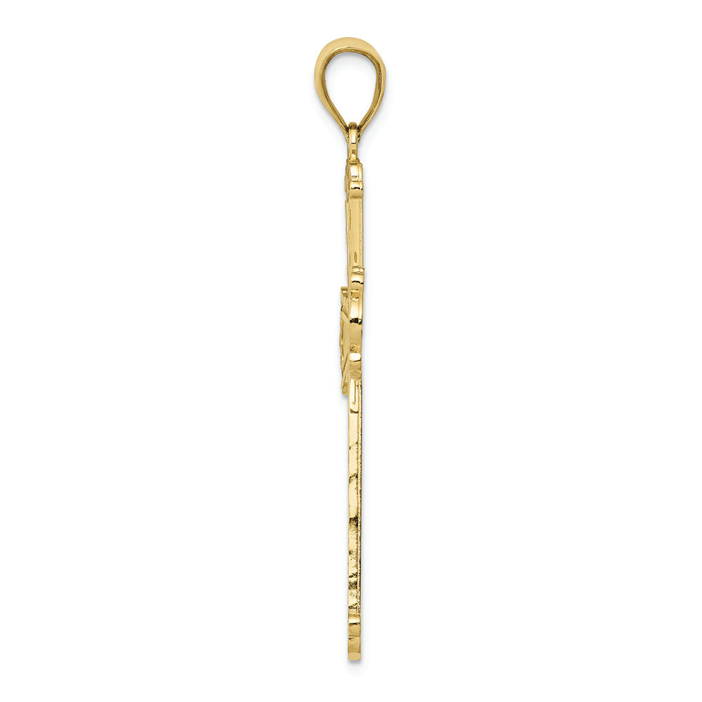 FJC Finejewelers 10k Yellow Gold Bright Cut Cross Charm