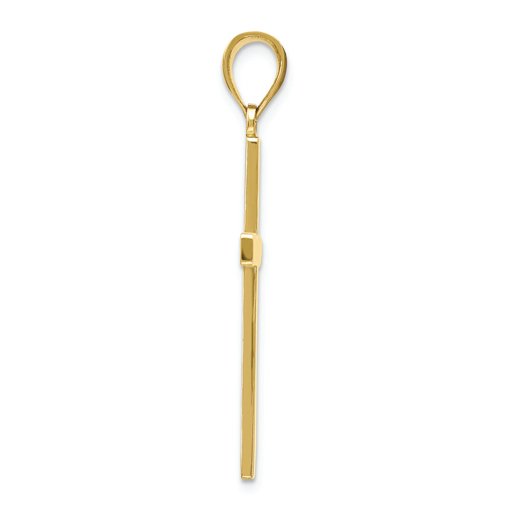 FJC Finejewelers 10k Yellow Gold 3d Stick Cross Charm