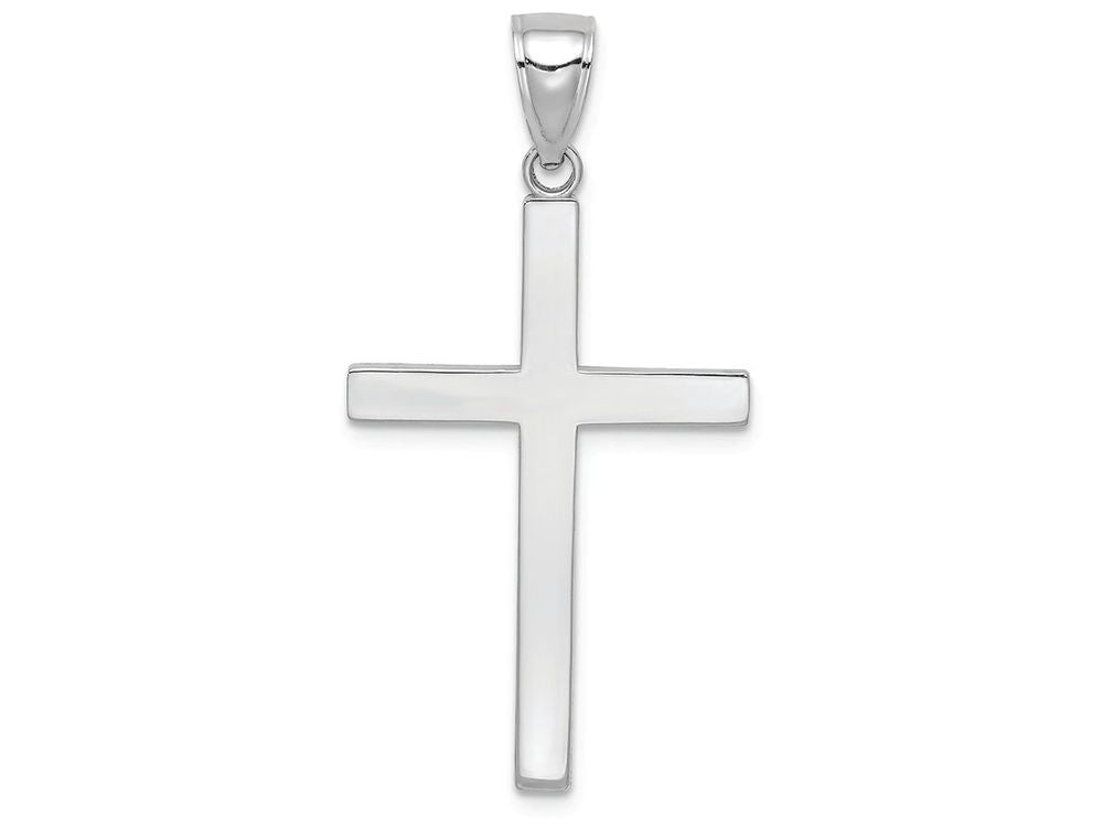 FJC Finejewelers 10k White Gold 3d Stick Cross Charm