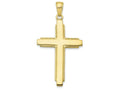FJC Finejewelers 10k Yellow Gold Solid Cross with Latis Trimclosedback Charm