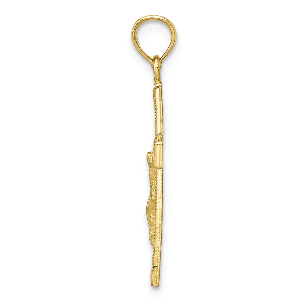 FJC Finejewelers 10k Yellow Gold Crucifix On Back withbeveled Tips Charm