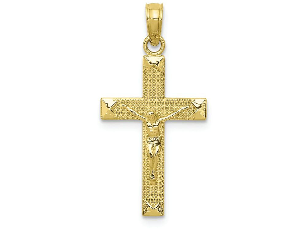 FJC Finejewelers 10k Yellow Gold Crucifix On Back withbeveled Tips Charm