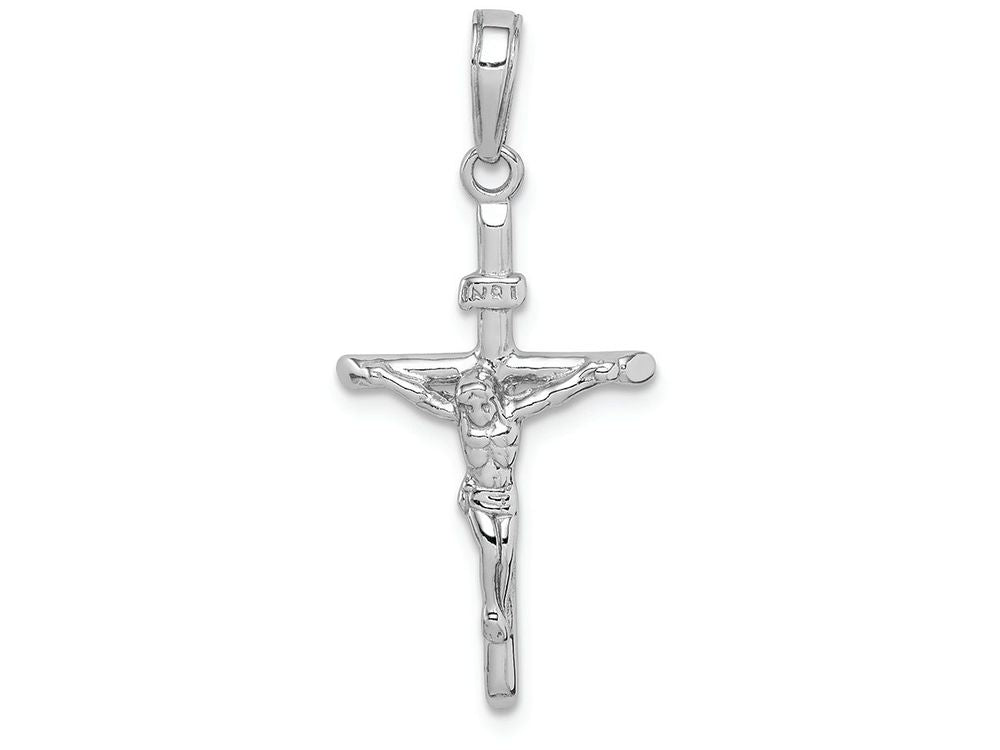 FJC Finejewelers 10k White Gold Stick Style Crucifix Charm