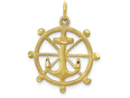 FJC Finejewelers 10k Yellow Gold Anchor In A Wheel Charm