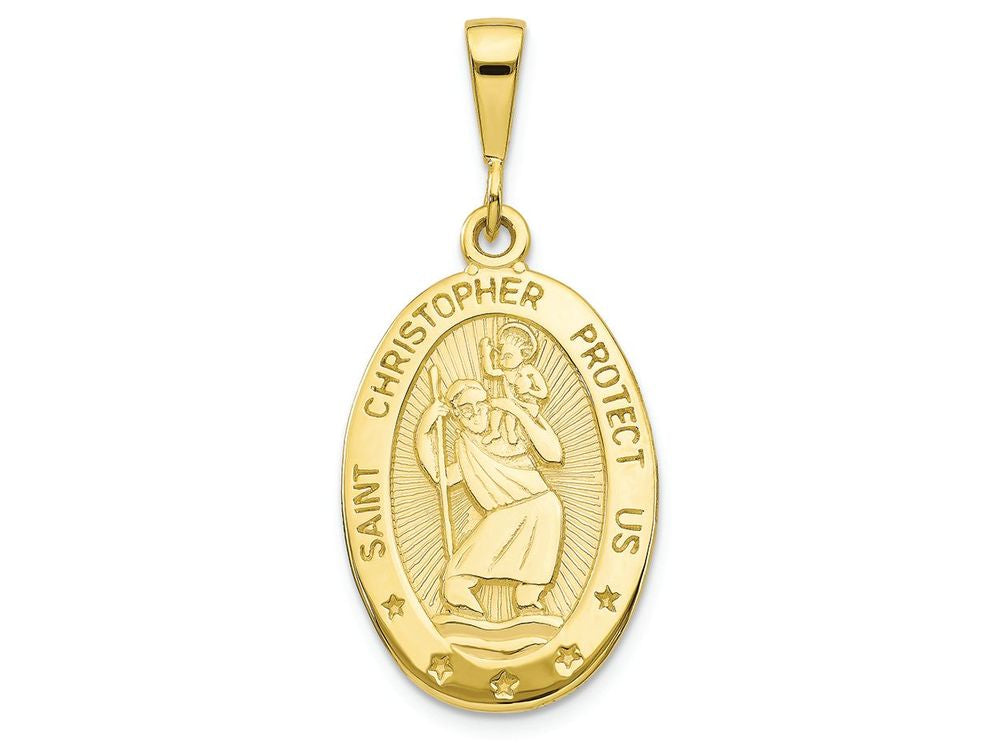 FJC Finejewelers 10k Yellow Gold Saint Christopher Medal Charm