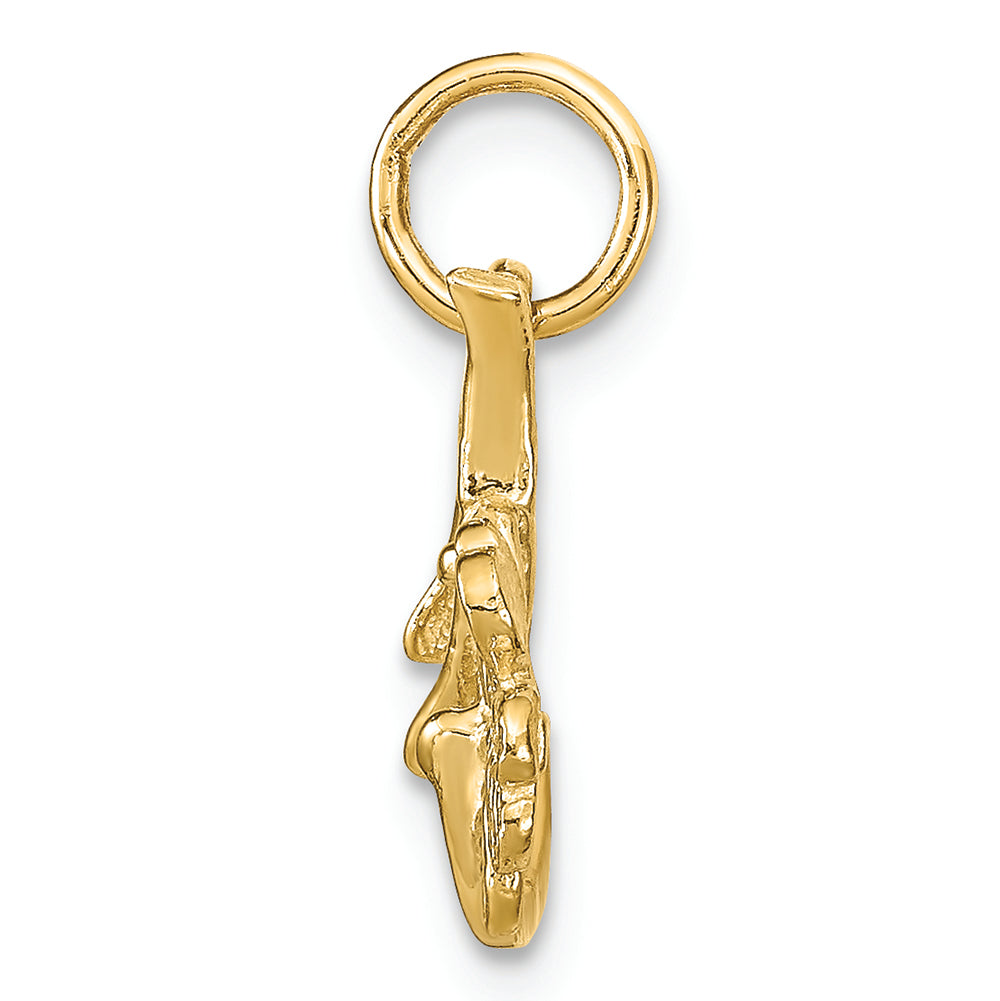 FJC Finejewelers 10k Yellow Gold Solid Horseshoe Wishbone Shamrock Charm