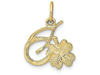 FJC Finejewelers 10k Yellow Gold Solid Horseshoe Wishbone Shamrock Charm
