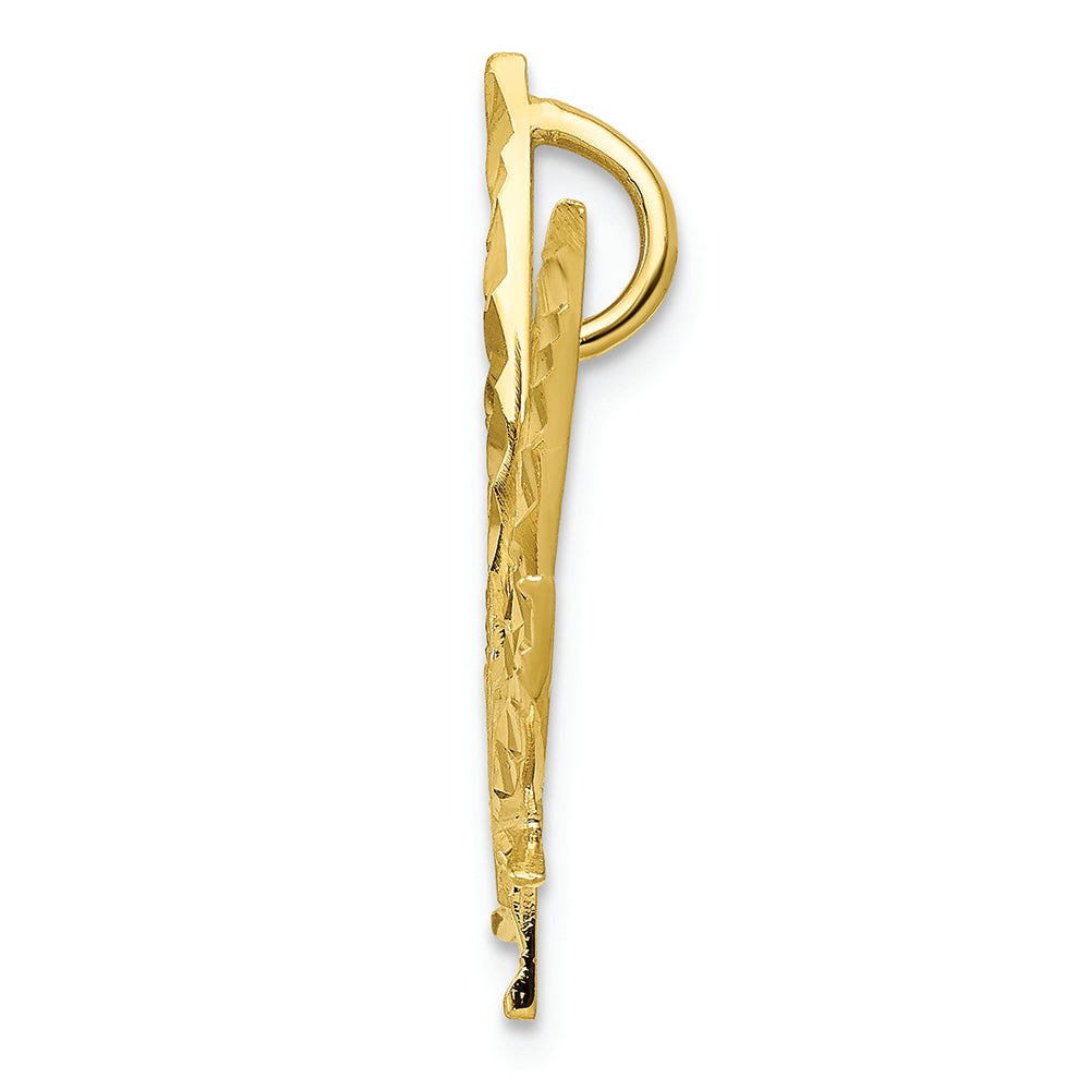 FJC Finejewelers 10k Yellow Gold Solid Satin Leaf Charm